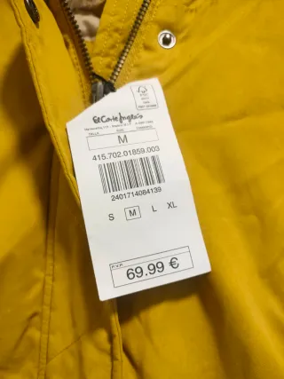 Cazadora parka mujer amarilla talla M