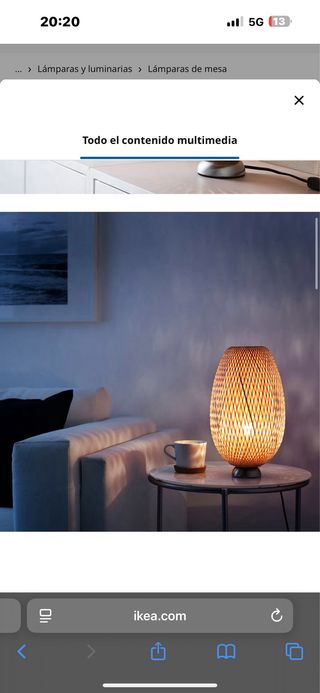 Lampara de mesa bambu ikea boja