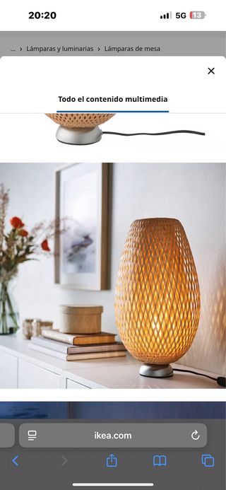 Lampara de mesa bambu ikea boja