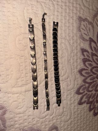 3 Pulseras Acero Hombre