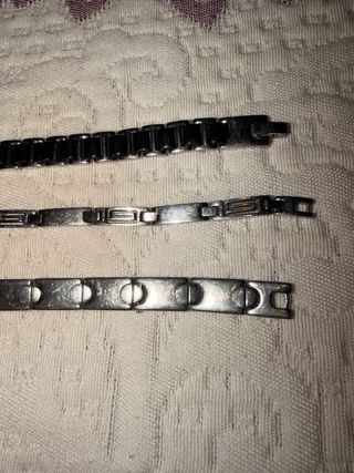 3 Pulseras Acero Hombre
