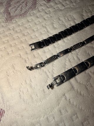 3 Pulseras Acero Hombre