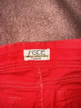 Short vaquero rojo talla XS pantalón corto mujer