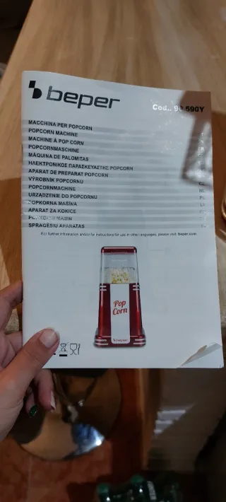 Máquina de Palomitas Estilo Retro Roja