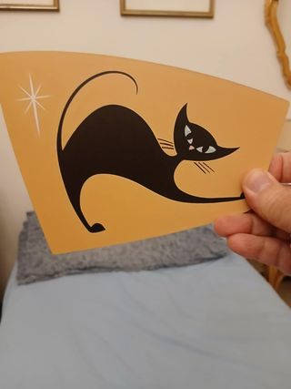 Gatto Nero Vintage Stile Mid-Century