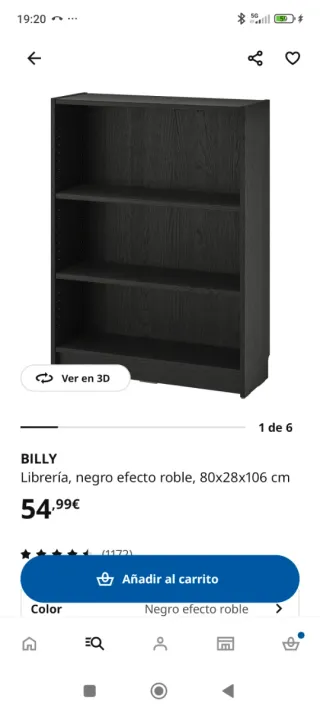 Estantería Billy Ikea Negra