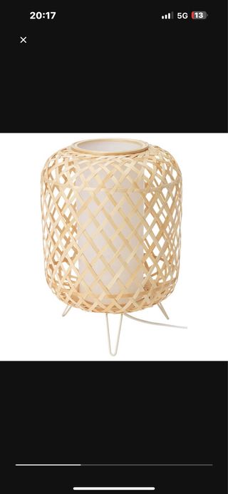 Lámpara de mesa bambú Ikea