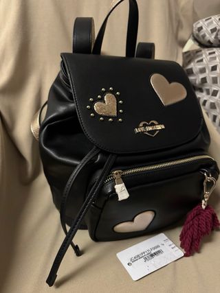 Zaino Moschino Cuori Nero Oro