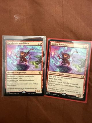 2 Cartas Magic: Suprimidora Maléfica y Hexing Sque
