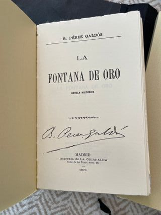 La Fontana de Oro facsímil 1868 Benito Pérez Galdó