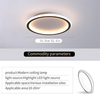 Lámpara de techo LED plana, 24 W 3000 K, 1500 lm