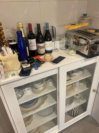 Vitrina Ikea Blanca Madera y Cristal