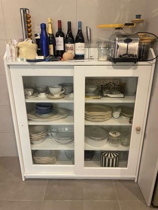 Vitrina Ikea Blanca Madera y Cristal