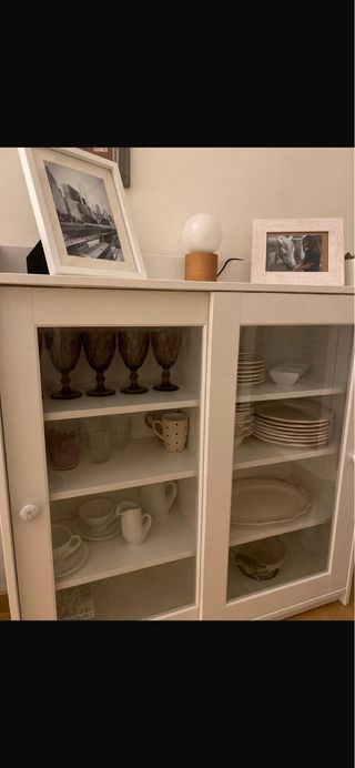 Vitrina Ikea Blanca Madera y Cristal