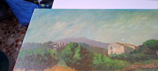 L'aquilone : Quadro Olio su Tela 70x40 con Certifi