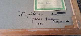 L'aquilone : Quadro Olio su Tela 70x40 con Certifi