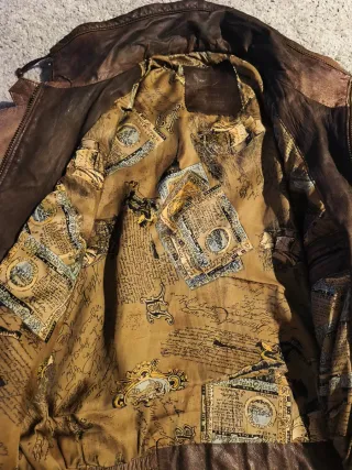 Chaqueta Cuero Paolo Negrato Unisex Marrón