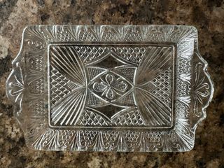 3 Bandejas Cristal Pequeñas Decoradas