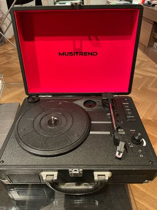 Tocadiscos Vinilo MUSITREND Negro/Rojo