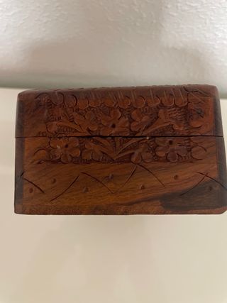 Caja Decorativa Madera Tallada