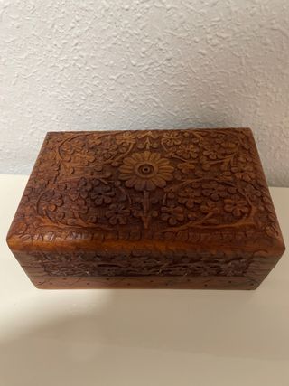 Caja Decorativa Madera Tallada