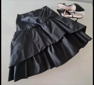 Gonna taffetà vita alta particolare