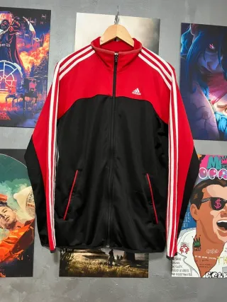 TrackJacket Adidas Vintage Roja y Negra – Talla M