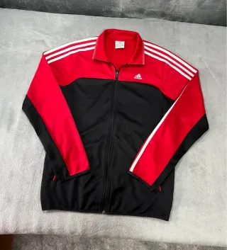 TrackJacket Adidas Vintage Roja y Negra – Talla M