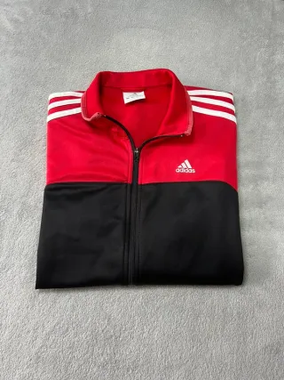 TrackJacket Adidas Vintage Roja y Negra – Talla M