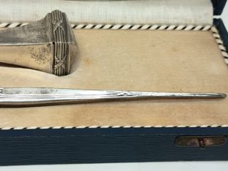 Antigua pluma y sello de plata 800 argent zilver