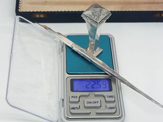 Antigua pluma y sello de plata 800 argent zilver