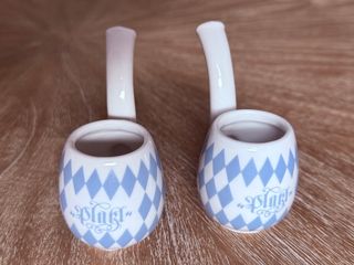 2 Vasos Chupito Cerámica Diseño Rombo