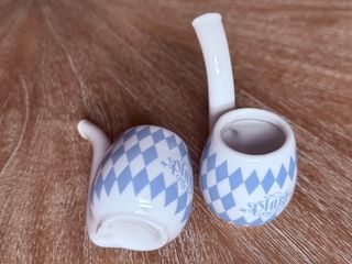 2 Vasos Chupito Cerámica Diseño Rombo