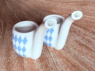 2 Vasos Chupito Cerámica Diseño Rombo