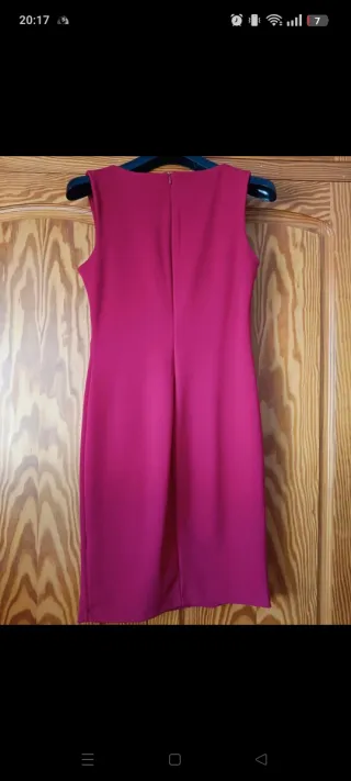 Vestido rojo fiesta lazo y abertura