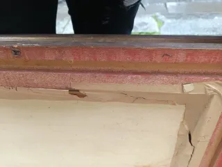 Quadro antico con castello e paesaggio