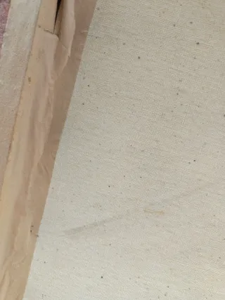 Quadro antico con castello e paesaggio