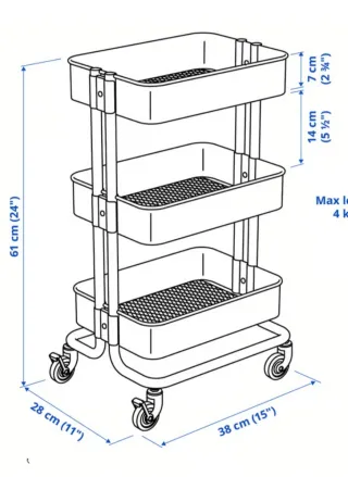Carrito de almacenaje blanco