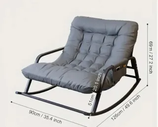 Poltrona a dondolo grigia e nera