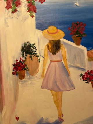 Cuadro al óleo Paseo Mediterráneo