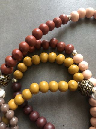 Juzu Buddista Perline Legno e Vetro