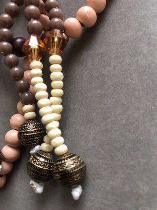 Juzu Buddista Perline Legno e Vetro