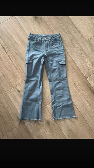Pantalones Cargo Mango Teen Azul