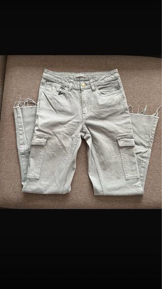 Pantalones Cargo Mango Teen Azul