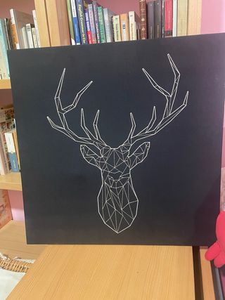 Cuadro Ciervo Geométrico Negro Ikea