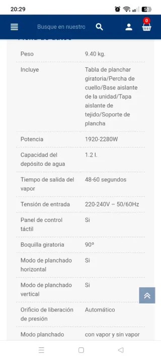 Centro de planchado a vapor