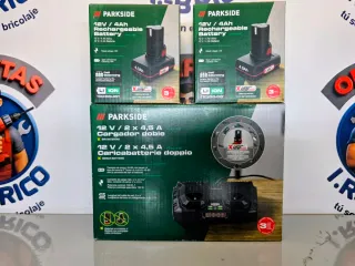 Pack 2 Baterías 12V 4Ah + Cargador Doble Rapido 12