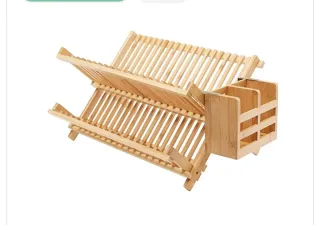 Escurridor de platos de bambú