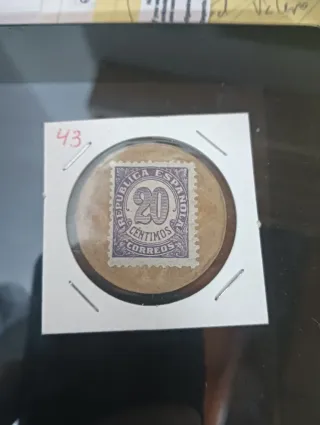 Moneda y Sello República Española 20 Céntimos