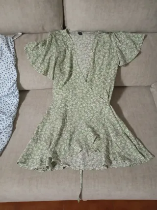 Vestido Verano Floral Azul Blanco Talla M